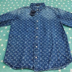 Louis Vuitton Blue Denim Monogram Shirt